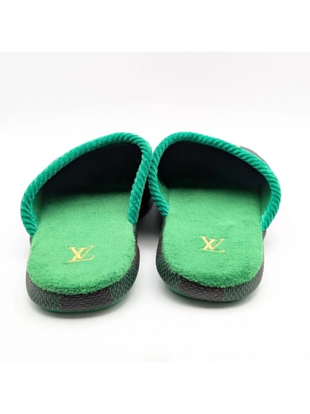 Louis Vuitton Palace Line Damier Green Brown Sandals Slippers